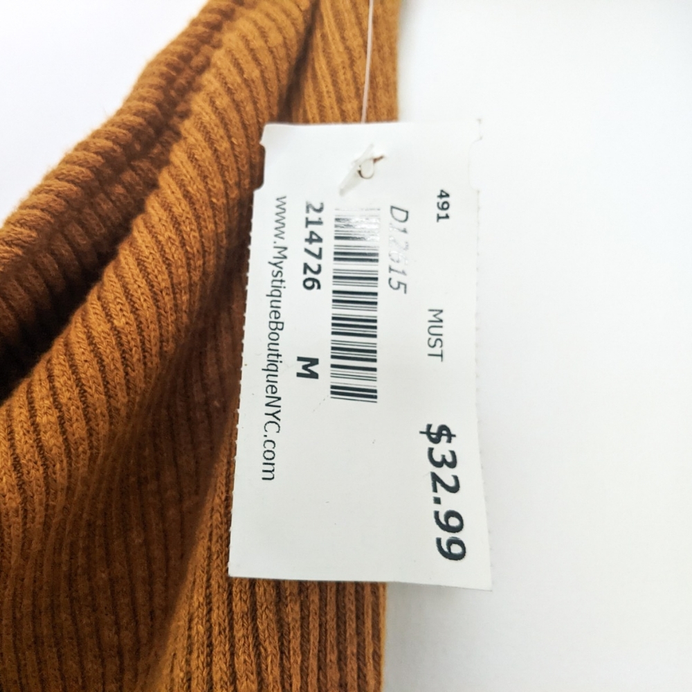 Mustard Off the Shoulder Lace Tie Up Open Back Bodycon Dress MystiqueBoutiqueNYC - Picture 8 of 8